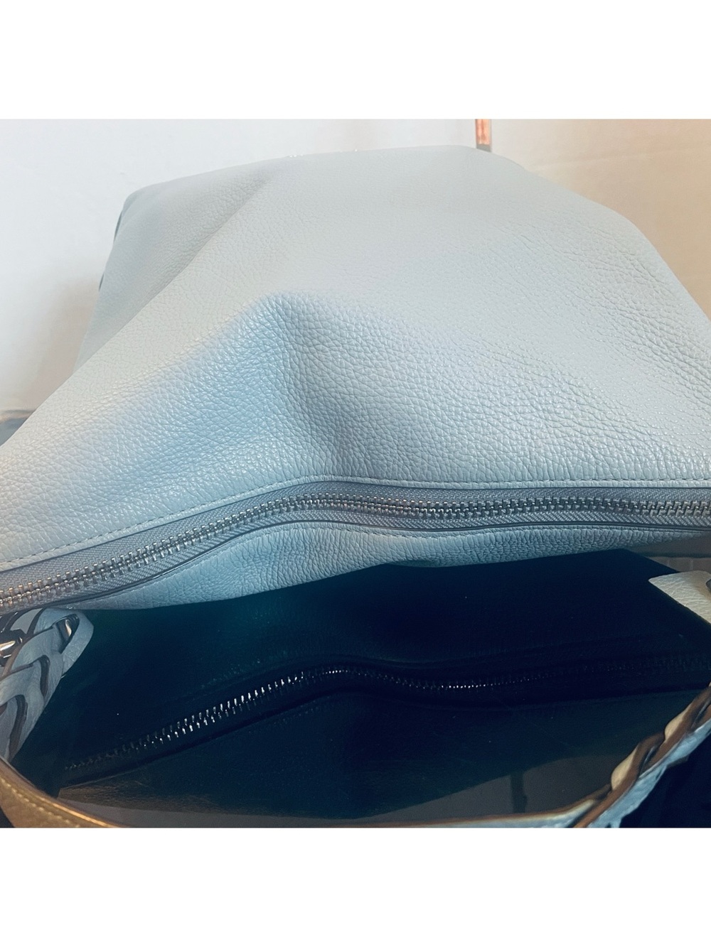 Coach Abbey F31507 Pebbled Leather Shoulder Bag in Light Blue - Picture 7 of 10